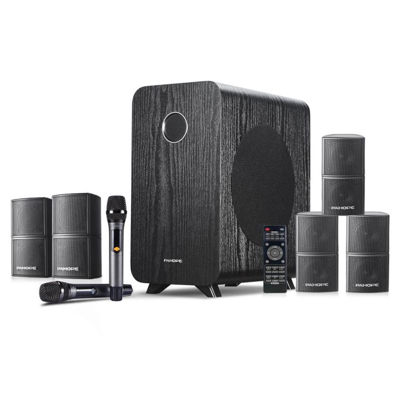 5.1 Mini Home Theater Speaker System BT Karaoke Wireless Microphone Amplifier Combination Surround Speaker Home Theatre System